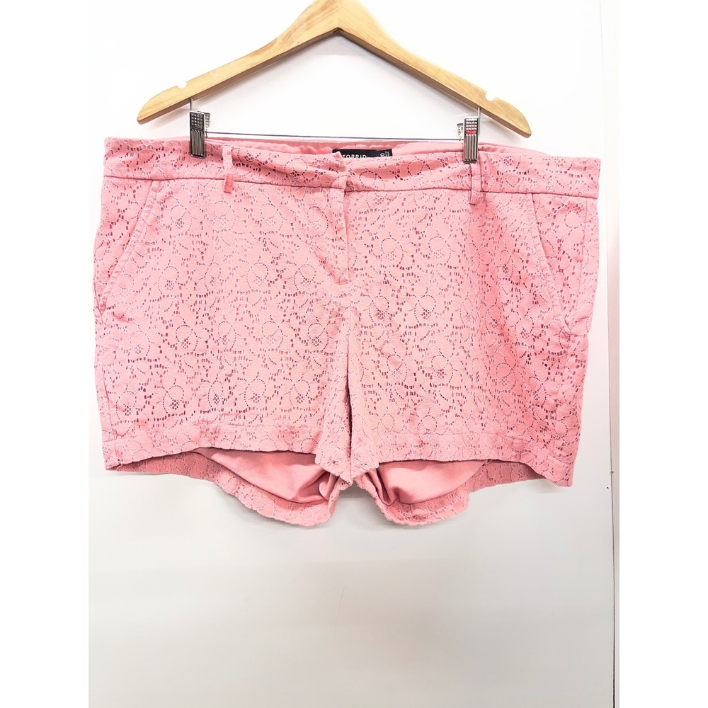 Torrid Pink Floral Lace Shorts Plus Size 20 Women Summer Romantic Boho Casual‎